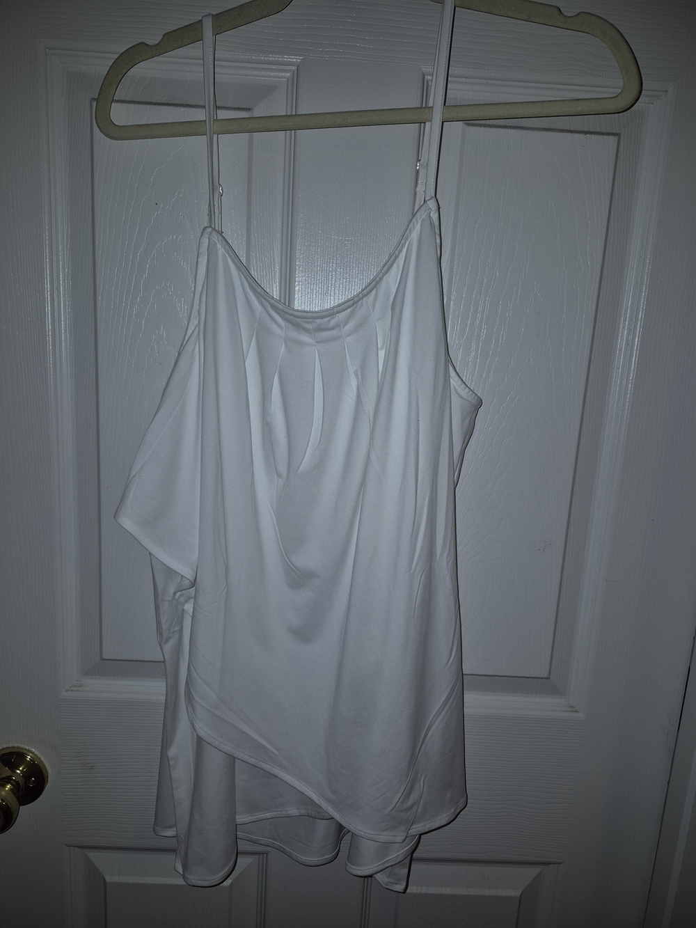 Ninexis White Draped Tank Top